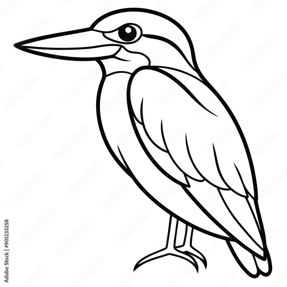 Fototapeta premium Silhouette Kingfisher Bird Vector 