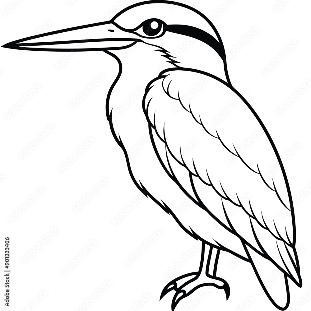 Obraz premium Silhouette Kingfisher Bird Vector 