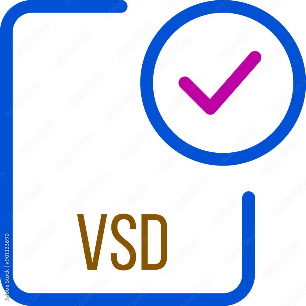 VSD File icon with checked mark VSD File icon with checked mark