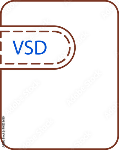 VSD File icon thick black outline