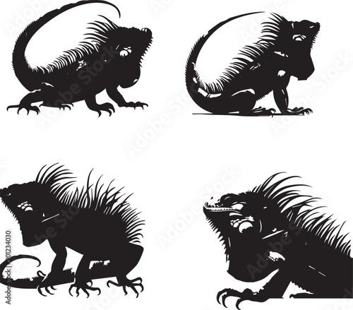lguana silhouette, lguana icon, lguana vector, 