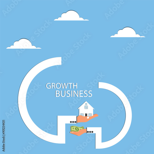 Company buyout, selling company offer or merger, acquisition agreement or take over, franchise business concept, businessman offering money to buy a company or franchise business concept