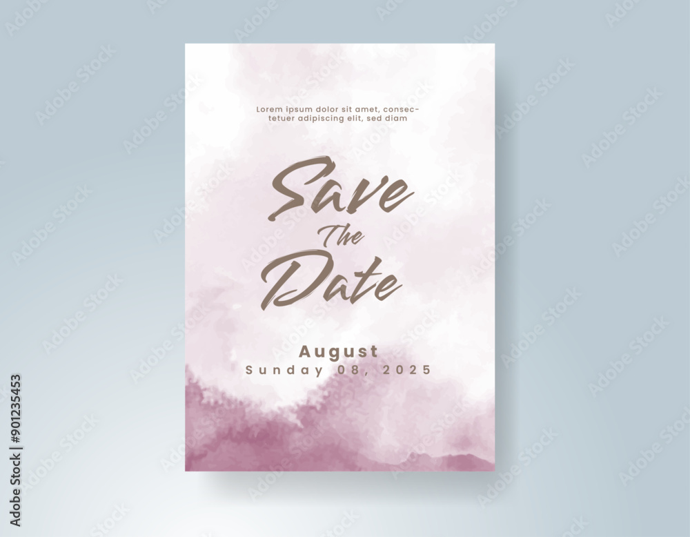 Wedding invitation with abstract watercolor background Wedding invitation with abstract watercolor background