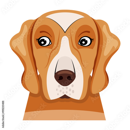 American foxhound flat style icon 

