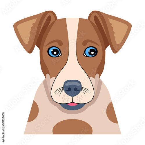 A flat style vector of cute canine

