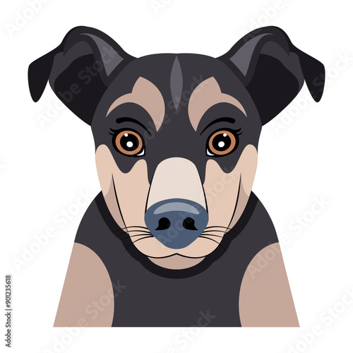 A flat style vector of rat terrier dog 

