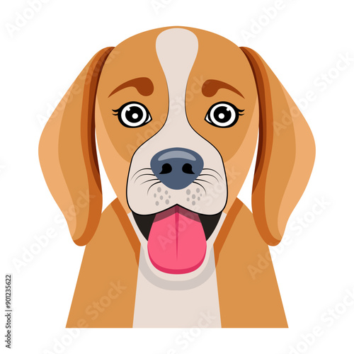 Basque beagle icon in flat style 

