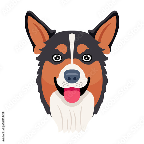 A flat icon of corgi dog 

