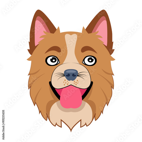 Collie dog icon in flat style 

