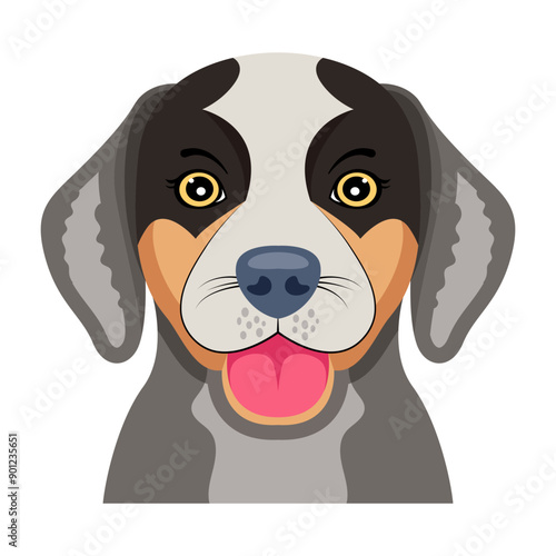 A flat style icon of pooch

