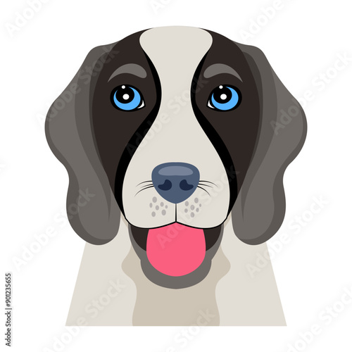 Survivor beagle icon in flat style 

