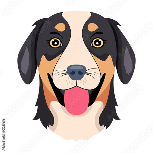 A flat icon of entlebucher dog 

