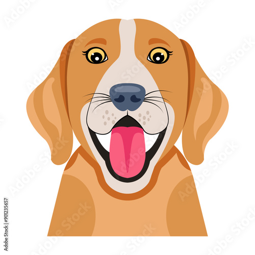 Flat style vector of funny beagle 

