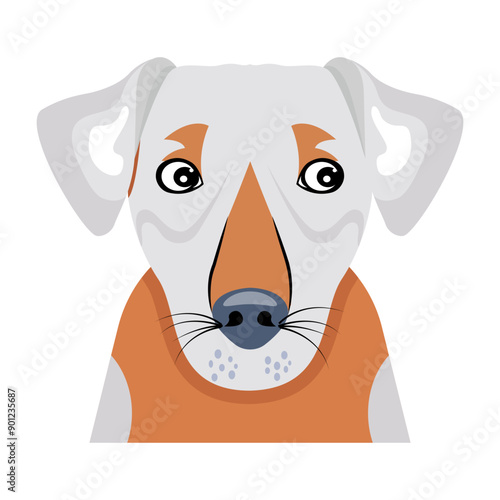 A flat style vector of dog head 

