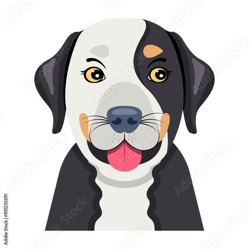 A flat vector of bernese mountain

