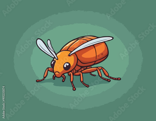 Chigger insect repellent cartoon vector illustration