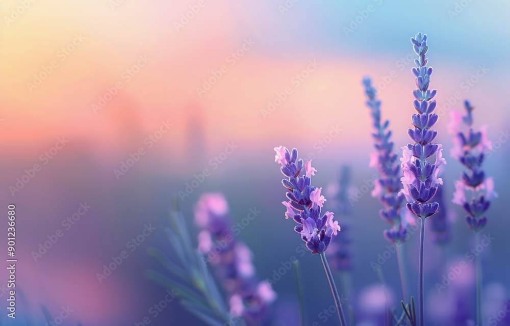 Obraz premium Lavender Field at Sunset