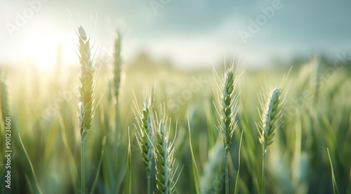 Golden Wheat Field At Sunset
