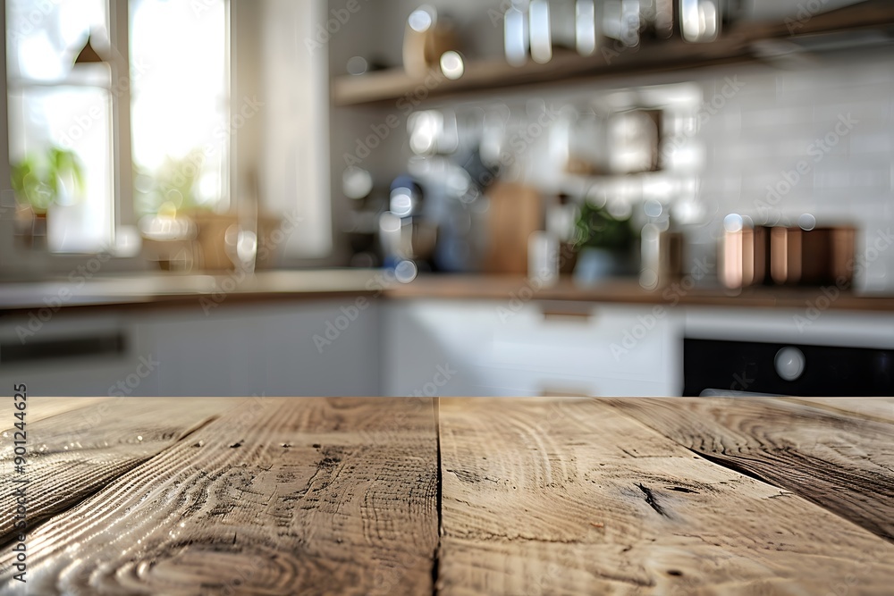 Cozy Kitchen with Rustic Wooden Table and Modern Appliances Cozy Kitchen with Rustic Wooden Table and Modern Appliances