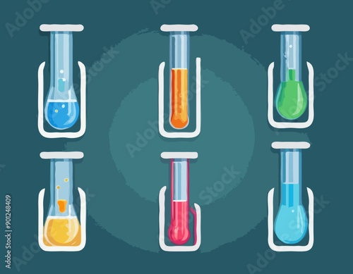 STD in vitro icons. Different styles, test tube icon, STD in a test tube. Vector icons