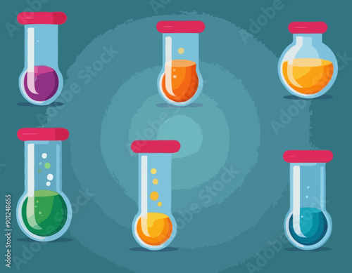 STD in vitro icons. Different styles, test tube icon, STD in a test tube. Vector icons