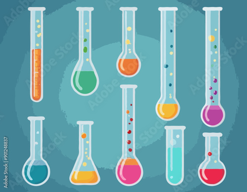 STD in vitro icons. Different styles, test tube icon, STD in a test tube. Vector icons