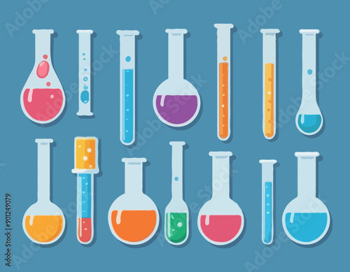 STD in vitro icons. Different styles, test tube icon, STD in a test tube. Vector icons