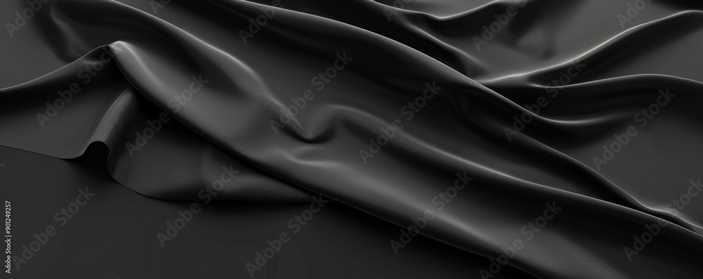 Fototapeta premium A bright black background with a soft, velvety finish, perfect for highlighting objects or text.