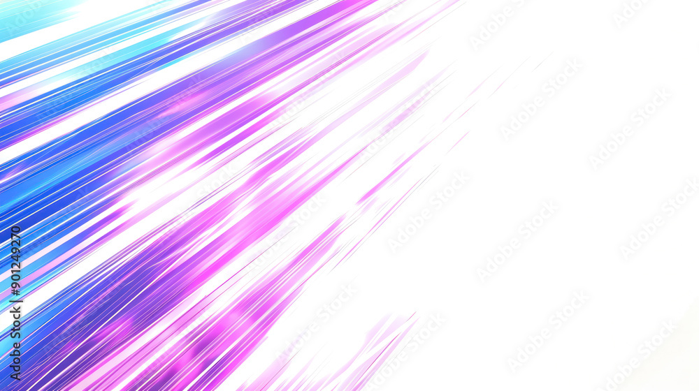 abstract blue and purple neon light rays and lines transparent background