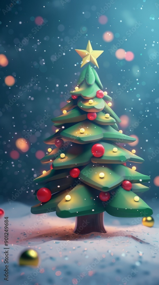 Obraz premium christmas tree with blurred background.