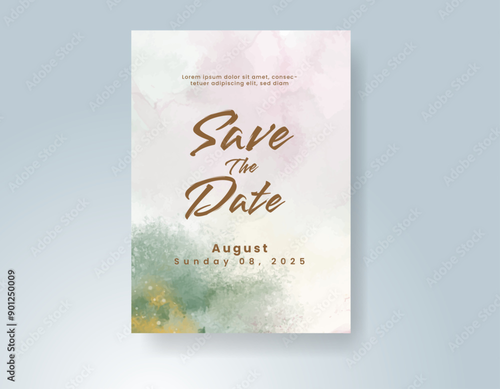 Wedding invitation with abstract watercolor background Wedding invitation with abstract watercolor background