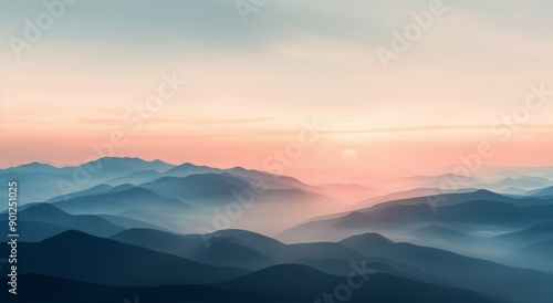 Misty Mountain Sunset