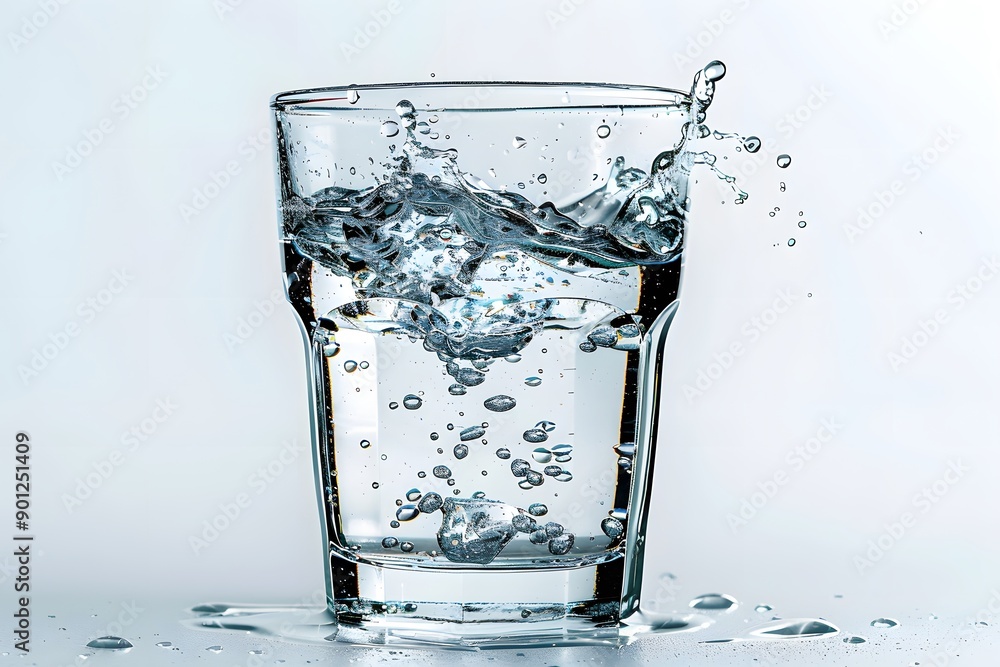 Captivating Splash: Water Dynamics in a Glass Captivating Splash: Water Dynamics in a Glass