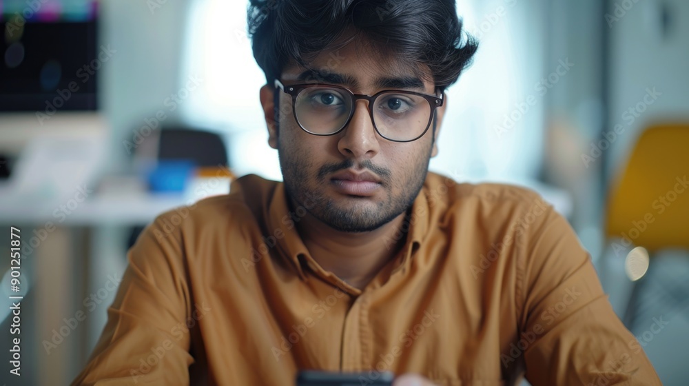 Obraz premium A person studying their mobile device