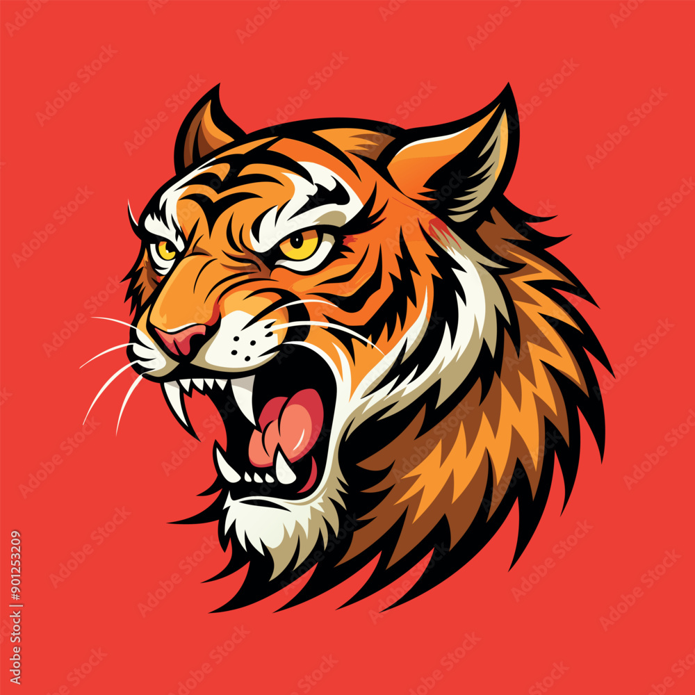 Vector tiger head Clipart illustration On a White Background Vector tiger head Clipart illustration On a White Background