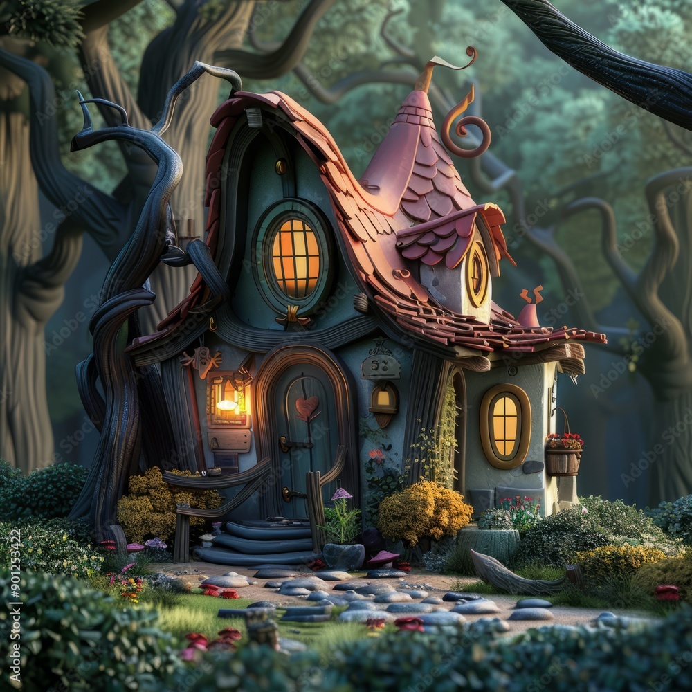 Fototapeta premium fairytale house in the forest.