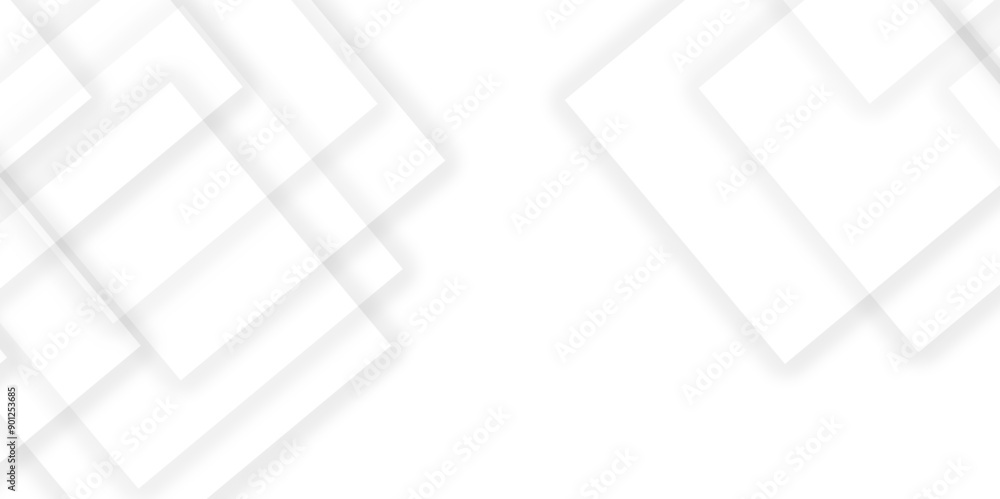 Obraz premium Abstract white and grey geometric overlapping square pattern background with shadow. paper texture design Abstract white background can use for design, background concept, vector illustration.