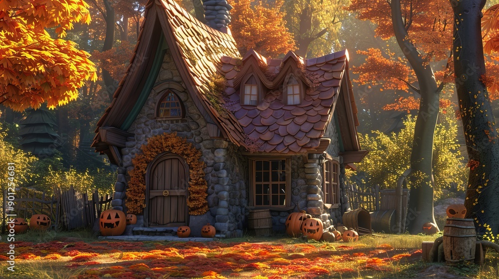 fairytale house in the forest. fairytale house in the forest.