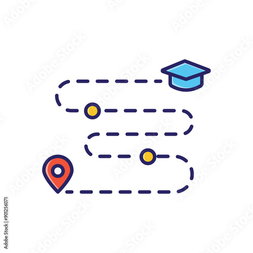 Learning Path vector icon