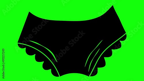 underpants illustration video animation boxer fashion underwear silhouette male logo shorts icon textile clothes garment apparel underclothes panties clothing outline wear pants trunks for green scree