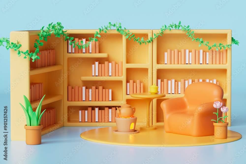 Fototapeta premium 3d rendering book house picture