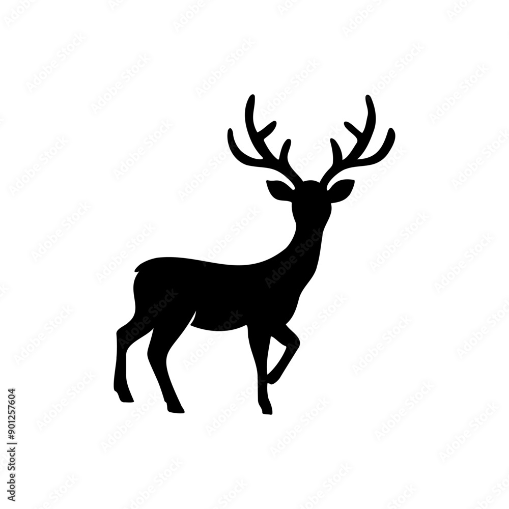 design with black deer silhouette art design with black deer silhouette art