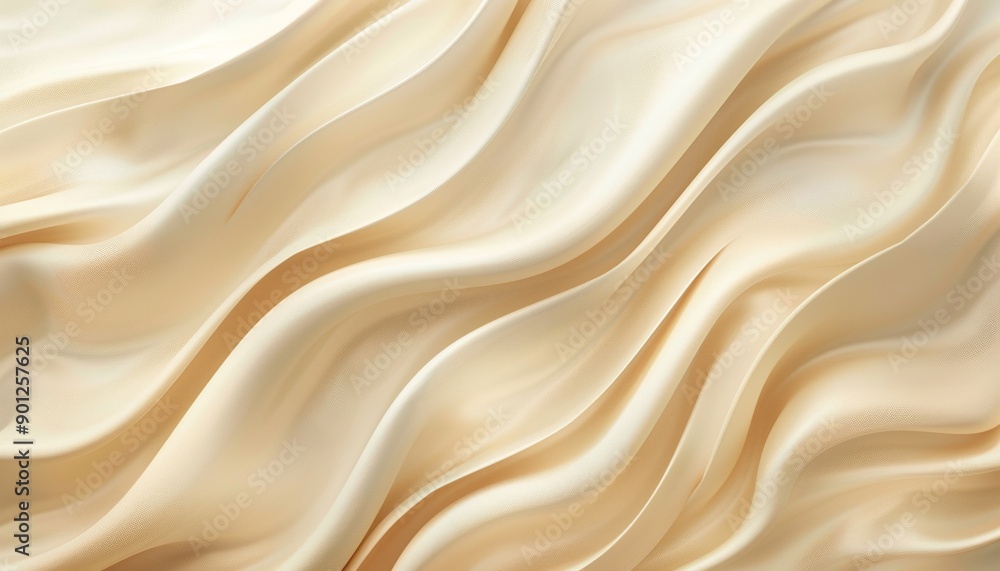 Fototapeta premium Beige Abstract Wavy Pattern Background with Smooth Flowing Lines, Neutral Tones, Calm Ambiance, Background with Copy Space