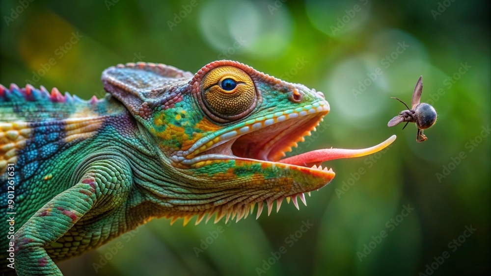 Obraz premium green iguana on a branch