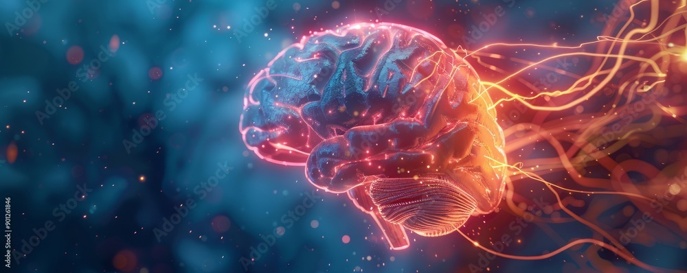 Fototapeta premium glowing brain.