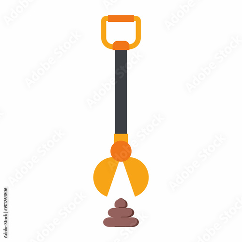 Dog poop picker vector cartoon illustration isolated on a white background.