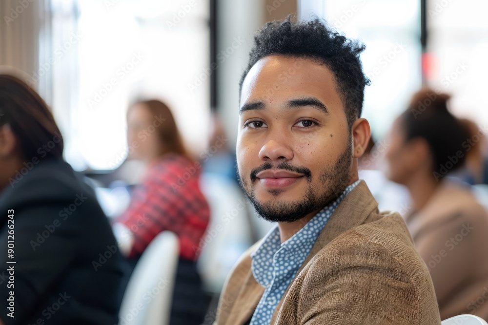 Portrait of a young professional attending a business development workshop, Generative AI Portrait of a young professional attending a business development workshop, Generative AI