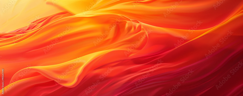 Obraz premium A vibrant dual-color background featuring a smooth blend of bright orange and deep red, creating a warm and energetic design.