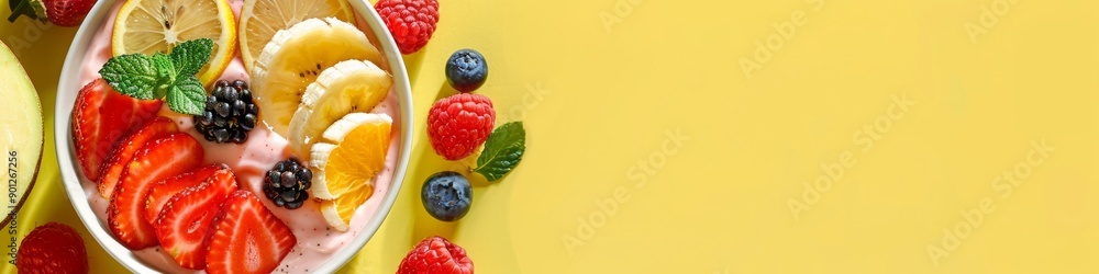 fruits with yogurt. fruits with yogurt.