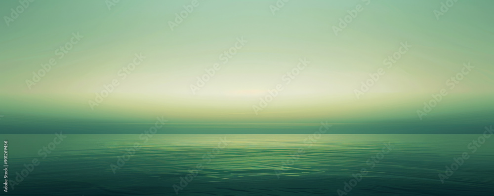Obraz premium A serene dual-color background with a gradient shift from soft green to deep emerald, evoking a sense of calm and tranquility.